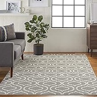 Nourison JUB19 Jubilant Casual Trellis Grey Area Rug 7'10" x 9'10", 8' x 10',