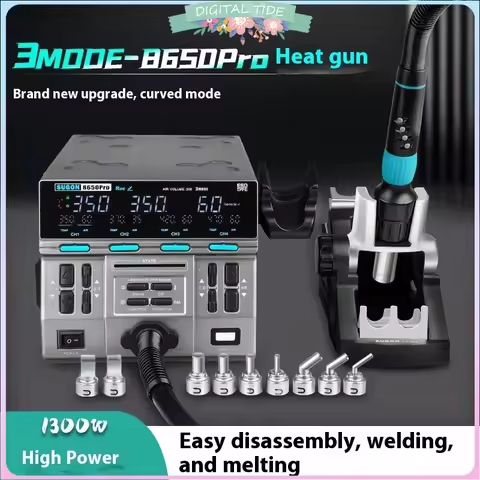 8650Pro 1300W Hot Air Rework Station Industrial-Grade Hot Air Gun Electronics Soldering Station BGA 