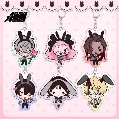 Anime Alien Stage Mizi Sua Till Ivan Hyuna Luka Cosplay Keychain Kawaii Acrylic Pendant Keyring Key 
