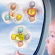 3pcs Suction Cup Spinning Sensory Toys, Educational Toys For 1-2 Years Old Boys, Infant Toys 12-18 M
