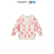 Áo Khoác DirtyCoins Print Cardigan - Ivory/Pink
