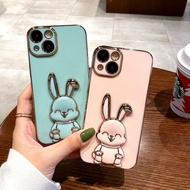 Cute Rabbit Holder Stand Phone Case For Huawei P20 P20Pro P30 P30Pro P40Pro P40 Lite P50 Pro P Smart Z Plus 2019 2021 Soft Cover
