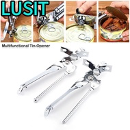 LUSIT Tin-Opener, Stainless Steel Manual Food Can Opener, Durable Multifunctional Bottle Opener Food