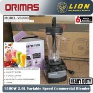 ORIMAS 1500W 2.0L Variable Speed Commercial Blender VB2000 - Heavy Duty - 6 Months Local Warranty -