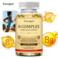 Tecepec Vitamin B Complex for Men and Women - B Complex: B1, B2, B3, B5, B6, B7, B8, B9, B12, Cholin