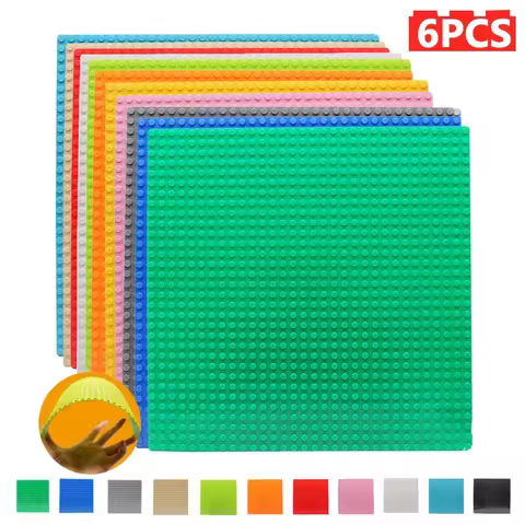 6PCS Classic Base Plates Blocks 32x32 32x16 50x50 Dots ABS Plastic Building BasePlates Bricks Assemb