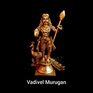 Vadivel Murugan / Kartikeya Statue Brass Antique Finish Murugan Brass Sculpture