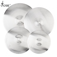 Hihat ฉาบ14/16/18/20นิ้วรถชนสีเงินเสียงฉิ่งเบาฝึกฉิ่งเงียบ