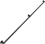 Staircase handrail 50cm-600cm handrail -Complete Kit, Old Man Safety armrest, Wrought Iron high Temperature Paint Anti-Corrosion Rust, Rustic Black, Suitable for attic, bar (Size : 150cm)