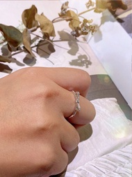 925純銀 滿鑽蝴蝶結造型戒指 鋯石 純銀戒指