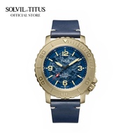 Solvil et Titus The Cape 3 Hands Mechanical in Blue Dial and Blue Leather Strap Men Watch W06-03279-007