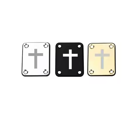 GUITAR NECK PLATE Engraved Etched CROSS Faith For Electric Guitar