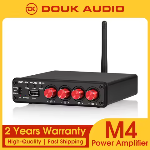 Douk Audio Mini Bluetooth 5.0 Digital Amplifier HiFi 4 Channel Audio Amp for Home Stereo System Car 