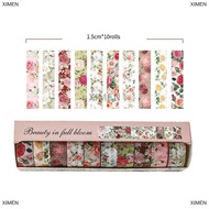 XIMiM 10 cuộn retro hoa Washi Băng scrapbooking Cung cấp Washi Băng cinta adhesiva decorativa cây nh
