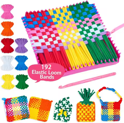 Weaving Loom Kit Toys, DIY Arts and Crafts for Kids and Adults, Ideal Gifts for Girls Ages 5 6 7 8-1