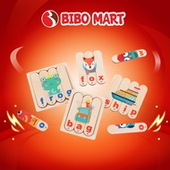 Smart Wooden English Word Puzzle Toy Fun Letter Learning Game for Children from 3 to 7 Years Old - B