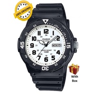 (Men) 100% ORIGINAL CASIO MRW-200H-7BVDF Diver Design,Day & Date,Black Resin Starp Quartz Watch
