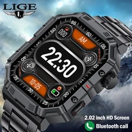 LIGE Super Rugged Outdoor Travel Compass Sports Smart Watch 2.02 Inch Bluetooth Call Waterproof Men Smartwatch For Android IOS
