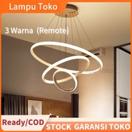 Lampu Ruang Tamu Lampu Gantung Lampu Gantung Led 3 Ring Emas 3 Warna