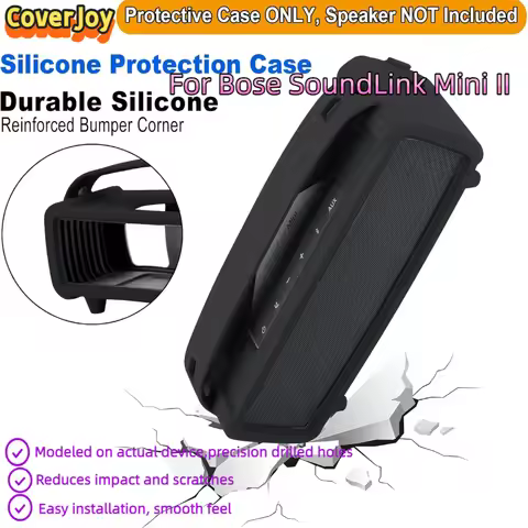 CoverJoy Silicone Case for Bose SoundLink Mini 1/2 Gen Shockproof Anti Slip Protective Cover with Ca