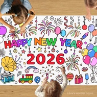 LIBRA 2026 New Year theme coloring poster, DIY children's doodle background wall decoration, one-tim