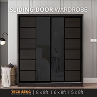 (FREE Shipping & FREE Installation) TECK SENG 8 Feet Sliding Doors Wardrobe / Anti-Jump / 2 Sliding 