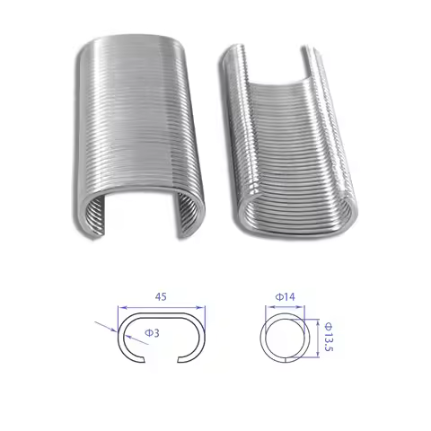 KAMSIN C50 304SS 11Gauge 38.7mm Crown C-Type Gun Nails,Hog ring staples 1600PCS/Box for Furniture, C