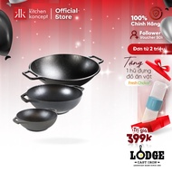 Wok Lodge deep cast iron pan - many sizes - Many sizes