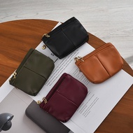 [48H Shipping] Soft leather mini men's coin purse with zipper, vintage short coin storage bag, thin 