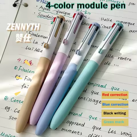 ZENNYTH 4-Color Gel Pen,4-in-1 Multi-Module Pen with 0.5mm Tip for Plan Student Notes,Study&Office,S
