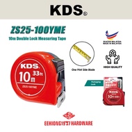 KDS ZS25-100YME 10mx33ft Double Lock Red Measuring Tape Made in Malaysia Measuring tape 10m ZS25100Y