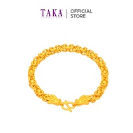 TAKA Jewellery 999 Pure Gold Dragon Heads Bracelet