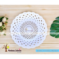 6pcs Piring Rotan Bunga /Piring Rotan ANYAM/ Piring Plastik Bunga Putih / Piring Plastik Murah / Pir