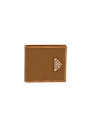 PRADA ENAMELLED LOGO TESSUTO VITELLO RE-NYLON BI-FOLD WALLET