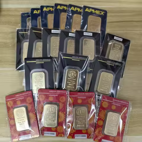 Hot-selling 1oz/5g/10g/20g/50g Suisse Copper Gold Plated Bar in Sealed Package Non-Magnetic Differen