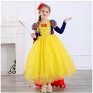 (1 set DRES + ACCESSORIES) Dress Snow WHITE - Snow White Dress - Snow white children's dress party d
