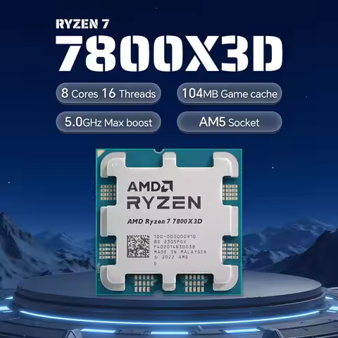 NEW AMD Ryzen 7 7800X3D 8-Core 16-Thread Socket AM5 L3=96M DDR5 4.2GHz 5NM 120W R7 7800X3D Gaming CP