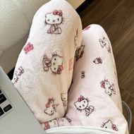 Pink Hello Kitty Plush Pajama Pants Warm Home Pants