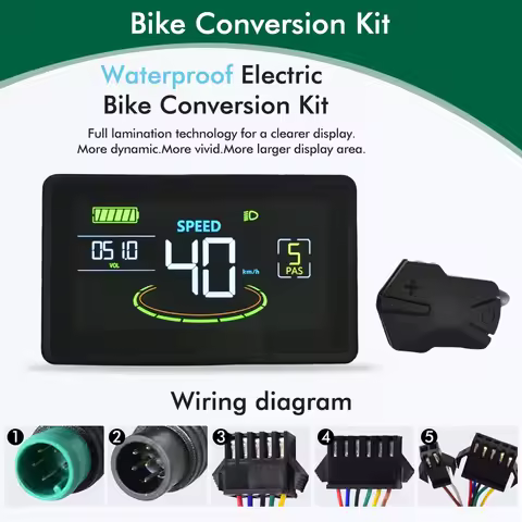 UART2 H6C Electric Bike Colorful LCD Display Meter 24V-60V SM/Waterproof Connection Plug Ebike intel