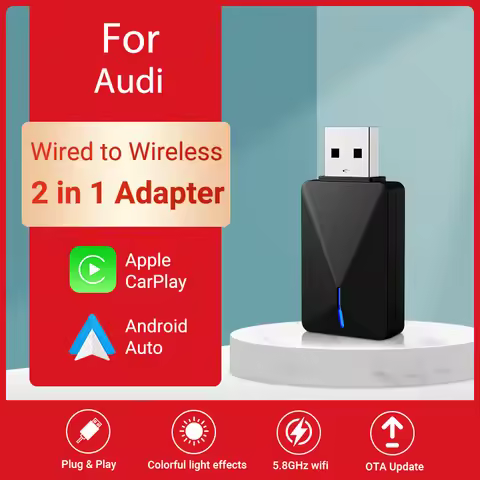 2024 New Acodo 2in1 Wireless Android Auto Adapter Carplay For Audi A3 A4 A5 A6 A7 A8 Q3 Q4 Q5 Q6 Q7 