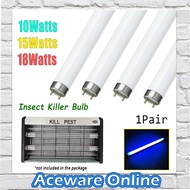 1PAIR 10/15/18 Watts T8 Fluorescent Tube Light Bulb for Insect Killer Lamp