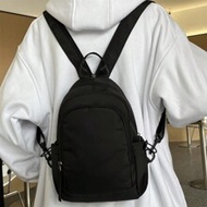 1pc Men's Functional Backpack With Double Shoulder Straps, Black Solid Color Made Of Polyester Fiber