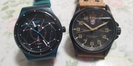 瑞士製造LUMINOX雷美諾 星期日曆石英軍錶$400元(45mm)已售/ 瑞士製造 swatch 特別版51號星球機械自動日曆男裝腕錶$300元(42mm)