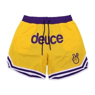 Deuce Brand Vibe Shorts Lakers Purple Gold Drawstring Loose Men's Retro Basketball Pants [ACS]