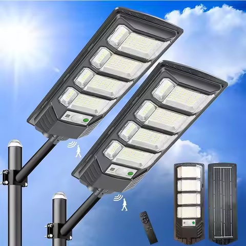 2PCS Solar Wall Lights 8000W Most Powerful LED Solar Lamp Super Bright Outdoor Waterproof Motion Sen