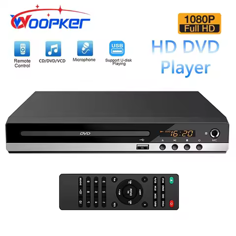 Woopker B29 HD 1080p CD/EVD/VCD DVD Player with AV and HD Outputs Home Digital Media Player with USB