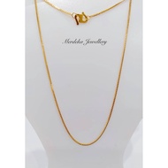 Merdeka 916 Gold Solid Mesin Chain / Rantai Leher Mesin Padu Emas 916 ( 1g - 3g+ )