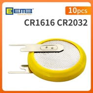 10PCS button cell CR1616 CR2032 CR2025 Battery With PCN2 Solder Tabs Coin battery Li-MnO2 Non rechar