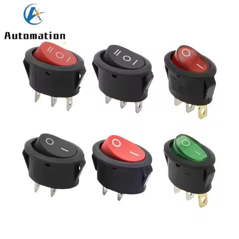 1Pcs KCD1 25*16.5mm Mini Round Boat Rocker Switch 2/3 Pin SPST ON-OFF ON-OFF-ON 6A/250VAC Power Butt
