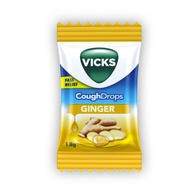 Vicks Herbal Sore Throat Relief Lozenges with Ginger Flavor | 01 pill/1.8(g)